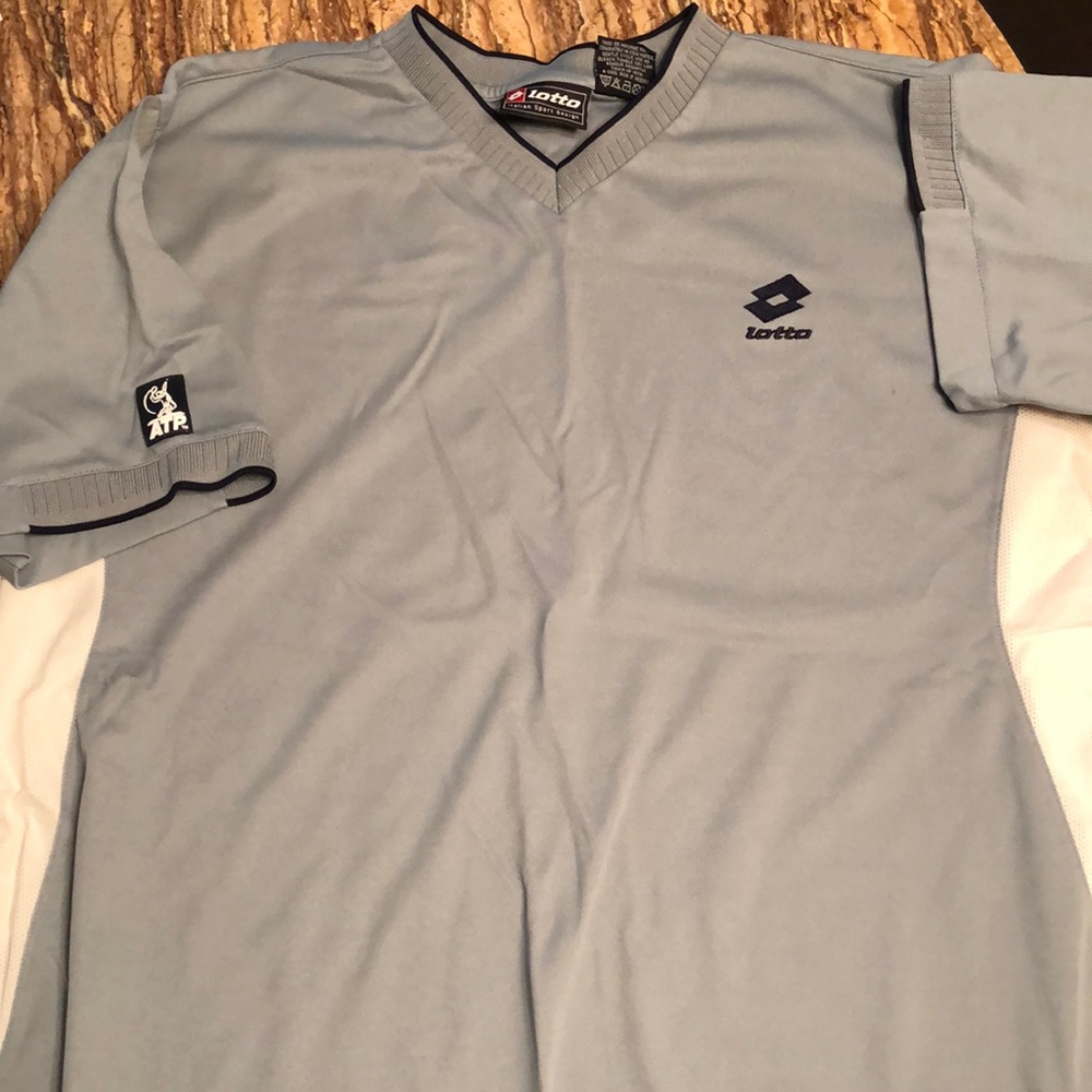 Men’s XL Lotto Tennis ATP Tennis Shirt Grey/White
